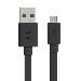 Flat Cable - USB - Micro USB - 1m - Black